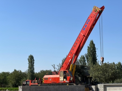 حمل مصالح ساختمانی با جرثقیل